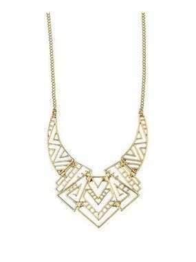 Avon Geo Diva Gold Geometric Statement Necklace